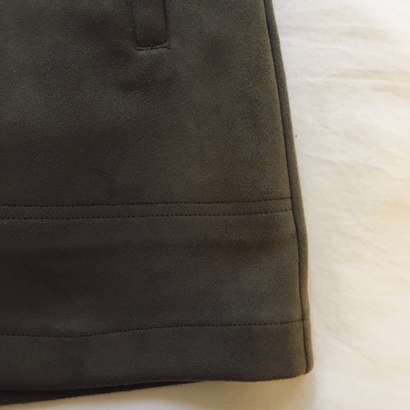 Olive Suede Mini Skirt - Picture 4 of 6